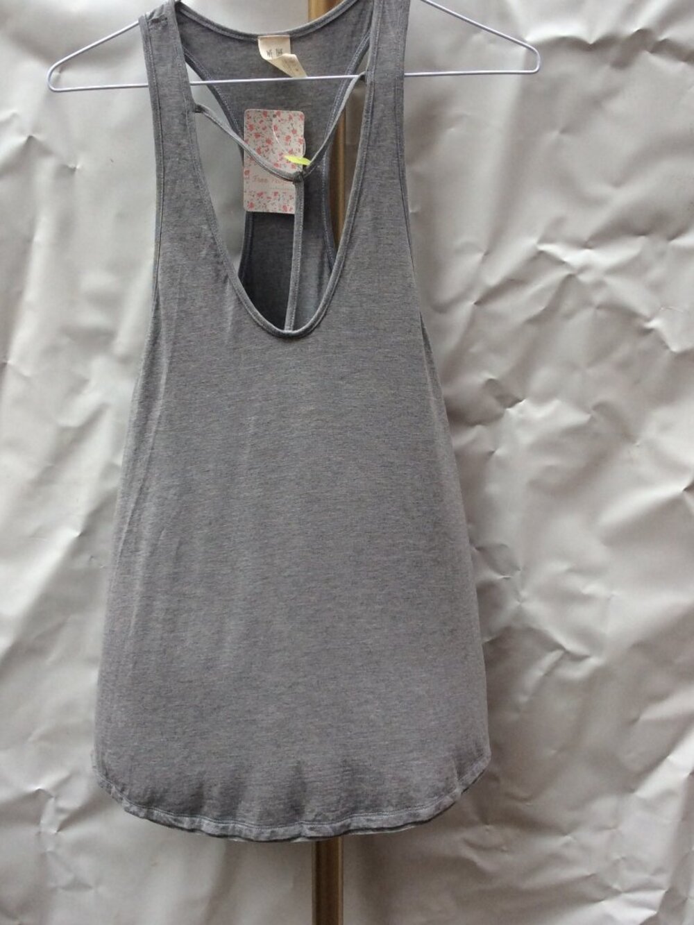 Free People NWT Long Beach Tank Heather Grey - XS